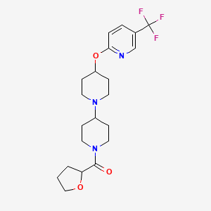 molecular formula C21H28F3N3O3 B6461009 1'-(oxolane-2-carbonyl)-4-{[5-(trifluoromethyl)pyridin-2-yl]oxy}-1,4'-bipiperidine CAS No. 2549030-19-3