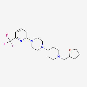 molecular formula C20H29F3N4O B6461023 1-{1-[(oxolan-2-yl)methyl]piperidin-4-yl}-4-[6-(trifluoromethyl)pyridin-2-yl]piperazine CAS No. 2549007-13-6