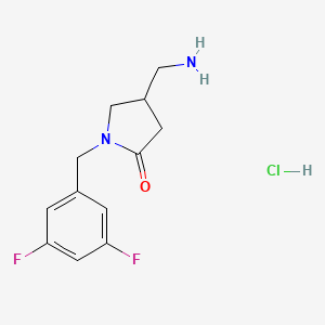 molecular formula C12H15ClF2N2O B6461036 4-(aminomethyl)-1-[(3,5-difluorophenyl)methyl]pyrrolidin-2-one hydrochloride CAS No. 2549021-30-7