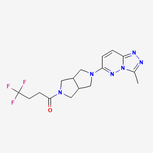 molecular formula C16H19F3N6O B6461044 4,4,4-trifluoro-1-(5-{3-methyl-[1,2,4]triazolo[4,3-b]pyridazin-6-yl}-octahydropyrrolo[3,4-c]pyrrol-2-yl)butan-1-one CAS No. 2549012-51-1