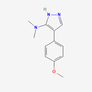 molecular formula C12H15N3O B6461046 4-(4-methoxyphenyl)-N,N-dimethyl-1H-pyrazol-3-amine CAS No. 2549041-87-2