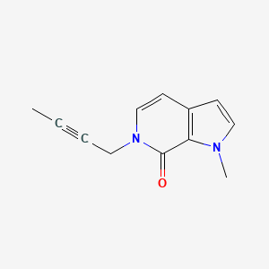 molecular formula C12H12N2O B6461124 6-(but-2-yn-1-yl)-1-methyl-1H,6H,7H-pyrrolo[2,3-c]pyridin-7-one CAS No. 2549041-39-4