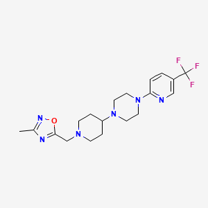 molecular formula C19H25F3N6O B6461132 1-{1-[(3-methyl-1,2,4-oxadiazol-5-yl)methyl]piperidin-4-yl}-4-[5-(trifluoromethyl)pyridin-2-yl]piperazine CAS No. 2549056-15-5