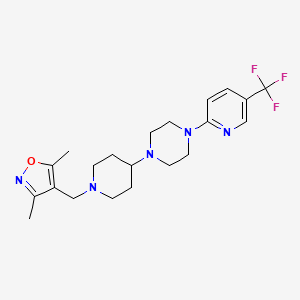 molecular formula C21H28F3N5O B6461134 1-{1-[(3,5-dimethyl-1,2-oxazol-4-yl)methyl]piperidin-4-yl}-4-[5-(trifluoromethyl)pyridin-2-yl]piperazine CAS No. 2548993-21-9