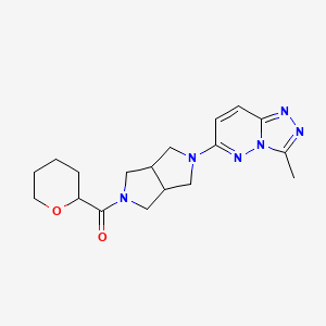 molecular formula C18H24N6O2 B6461135 2-{3-methyl-[1,2,4]triazolo[4,3-b]pyridazin-6-yl}-5-(oxane-2-carbonyl)-octahydropyrrolo[3,4-c]pyrrole CAS No. 2549017-40-3