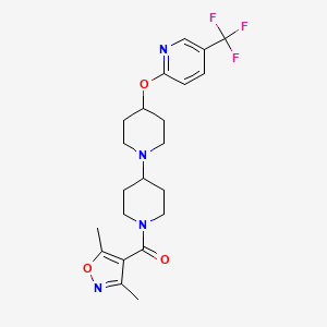 molecular formula C22H27F3N4O3 B6461144 1'-(3,5-dimethyl-1,2-oxazole-4-carbonyl)-4-{[5-(trifluoromethyl)pyridin-2-yl]oxy}-1,4'-bipiperidine CAS No. 2548987-77-3