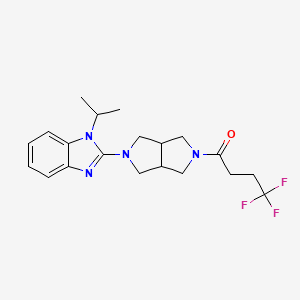 molecular formula C20H25F3N4O B6461152 4,4,4-trifluoro-1-{5-[1-(propan-2-yl)-1H-1,3-benzodiazol-2-yl]-octahydropyrrolo[3,4-c]pyrrol-2-yl}butan-1-one CAS No. 2549032-35-9