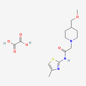 molecular formula C15H23N3O6S B6461170 2-[4-(methoxymethyl)piperidin-1-yl]-N-(4-methyl-1,3-thiazol-2-yl)acetamide; oxalic acid CAS No. 2549054-61-5