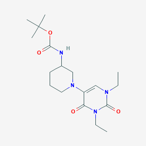 molecular formula C18H30N4O4 B6461187 tert-butyl N-[1-(1,3-diethyl-2,4-dioxo-1,2,3,4-tetrahydropyrimidin-5-yl)piperidin-3-yl]carbamate CAS No. 2548978-55-6