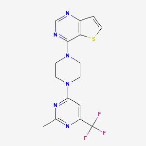 molecular formula C16H15F3N6S B6461201 2-methyl-4-(4-{thieno[3,2-d]pyrimidin-4-yl}piperazin-1-yl)-6-(trifluoromethyl)pyrimidine CAS No. 2548990-82-3
