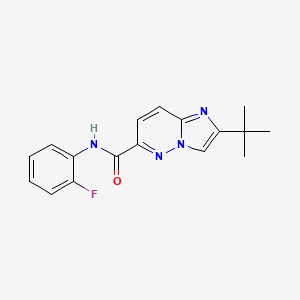 molecular formula C17H17FN4O B6461209 2-tert-butyl-N-(2-fluorophenyl)imidazo[1,2-b]pyridazine-6-carboxamide CAS No. 2549035-94-9