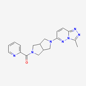 molecular formula C18H19N7O B6461233 2-(5-{3-methyl-[1,2,4]triazolo[4,3-b]pyridazin-6-yl}-octahydropyrrolo[3,4-c]pyrrole-2-carbonyl)pyridine CAS No. 2549041-51-0