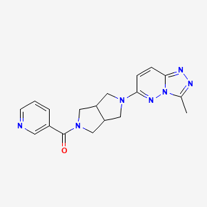 molecular formula C18H19N7O B6461244 3-(5-{3-methyl-[1,2,4]triazolo[4,3-b]pyridazin-6-yl}-octahydropyrrolo[3,4-c]pyrrole-2-carbonyl)pyridine CAS No. 2549003-71-4