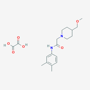 molecular formula C19H28N2O6 B6461255 N-(3,4-dimethylphenyl)-2-[4-(methoxymethyl)piperidin-1-yl]acetamide; oxalic acid CAS No. 2548987-91-1