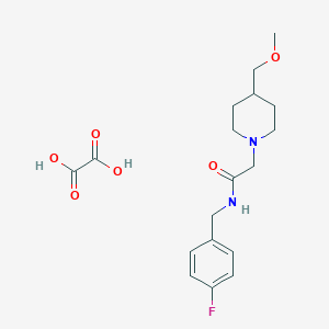 molecular formula C18H25FN2O6 B6461256 N-[(4-fluorophenyl)methyl]-2-[4-(methoxymethyl)piperidin-1-yl]acetamide; oxalic acid CAS No. 2549005-82-3