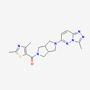 molecular formula C18H21N7OS B6461262 2,4-dimethyl-5-(5-{3-methyl-[1,2,4]triazolo[4,3-b]pyridazin-6-yl}-octahydropyrrolo[3,4-c]pyrrole-2-carbonyl)-1,3-thiazole CAS No. 2548989-83-7