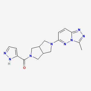 molecular formula C16H18N8O B6461266 3-(5-{3-methyl-[1,2,4]triazolo[4,3-b]pyridazin-6-yl}-octahydropyrrolo[3,4-c]pyrrole-2-carbonyl)-1H-pyrazole CAS No. 2549045-25-0