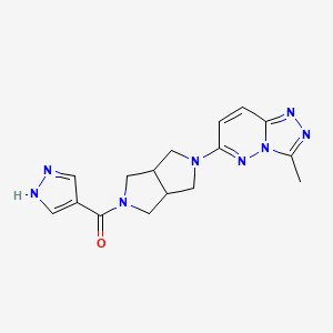 molecular formula C16H18N8O B6461270 4-(5-{3-methyl-[1,2,4]triazolo[4,3-b]pyridazin-6-yl}-octahydropyrrolo[3,4-c]pyrrole-2-carbonyl)-1H-pyrazole CAS No. 2548989-80-4