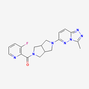 molecular formula C18H18FN7O B6461278 3-fluoro-2-(5-{3-methyl-[1,2,4]triazolo[4,3-b]pyridazin-6-yl}-octahydropyrrolo[3,4-c]pyrrole-2-carbonyl)pyridine CAS No. 2549045-35-2