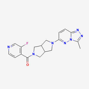 molecular formula C18H18FN7O B6461282 3-fluoro-4-(5-{3-methyl-[1,2,4]triazolo[4,3-b]pyridazin-6-yl}-octahydropyrrolo[3,4-c]pyrrole-2-carbonyl)pyridine CAS No. 2548988-10-7