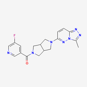 molecular formula C18H18FN7O B6461291 3-fluoro-5-(5-{3-methyl-[1,2,4]triazolo[4,3-b]pyridazin-6-yl}-octahydropyrrolo[3,4-c]pyrrole-2-carbonyl)pyridine CAS No. 2549045-37-4