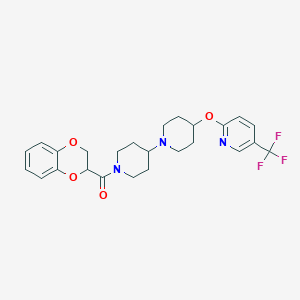 molecular formula C25H28F3N3O4 B6461317 1'-(2,3-dihydro-1,4-benzodioxine-2-carbonyl)-4-{[5-(trifluoromethyl)pyridin-2-yl]oxy}-1,4'-bipiperidine CAS No. 2549065-84-9