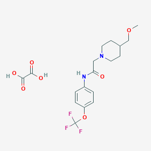 molecular formula C18H23F3N2O7 B6461335 2-[4-(methoxymethyl)piperidin-1-yl]-N-[4-(trifluoromethoxy)phenyl]acetamide; oxalic acid CAS No. 2549037-19-4