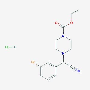 molecular formula C15H19BrClN3O2 B6461361 ethyl 4-[(3-bromophenyl)(cyano)methyl]piperazine-1-carboxylate hydrochloride CAS No. 2548975-07-9
