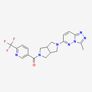 molecular formula C19H18F3N7O B6461369 5-(5-{3-methyl-[1,2,4]triazolo[4,3-b]pyridazin-6-yl}-octahydropyrrolo[3,4-c]pyrrole-2-carbonyl)-2-(trifluoromethyl)pyridine CAS No. 2548987-18-2