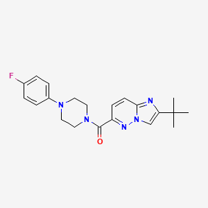 molecular formula C21H24FN5O B6461383 1-{2-tert-butylimidazo[1,2-b]pyridazine-6-carbonyl}-4-(4-fluorophenyl)piperazine CAS No. 2549035-90-5