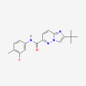 molecular formula C18H19FN4O B6461437 2-tert-butyl-N-(3-fluoro-4-methylphenyl)imidazo[1,2-b]pyridazine-6-carboxamide CAS No. 2548984-74-1
