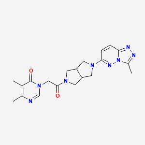 molecular formula C20H24N8O2 B6461459 5,6-dimethyl-3-[2-(5-{3-methyl-[1,2,4]triazolo[4,3-b]pyridazin-6-yl}-octahydropyrrolo[3,4-c]pyrrol-2-yl)-2-oxoethyl]-3,4-dihydropyrimidin-4-one CAS No. 2548989-97-3