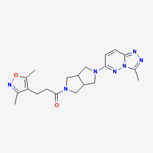 molecular formula C20H25N7O2 B6461475 3-(3,5-dimethyl-1,2-oxazol-4-yl)-1-(5-{3-methyl-[1,2,4]triazolo[4,3-b]pyridazin-6-yl}-octahydropyrrolo[3,4-c]pyrrol-2-yl)propan-1-one CAS No. 2548984-10-5