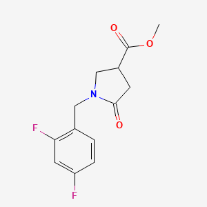 molecular formula C13H13F2NO3 B6461503 methyl 1-[(2,4-difluorophenyl)methyl]-5-oxopyrrolidine-3-carboxylate CAS No. 2549043-12-9