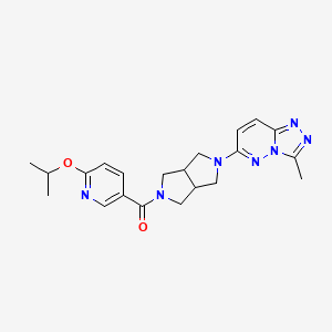molecular formula C21H25N7O2 B6461511 5-(5-{3-methyl-[1,2,4]triazolo[4,3-b]pyridazin-6-yl}-octahydropyrrolo[3,4-c]pyrrole-2-carbonyl)-2-(propan-2-yloxy)pyridine CAS No. 2549005-75-4
