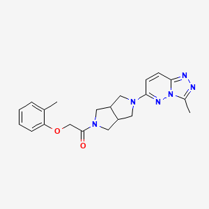 molecular formula C21H24N6O2 B6461527 1-(5-{3-methyl-[1,2,4]triazolo[4,3-b]pyridazin-6-yl}-octahydropyrrolo[3,4-c]pyrrol-2-yl)-2-(2-methylphenoxy)ethan-1-one CAS No. 2548981-43-5