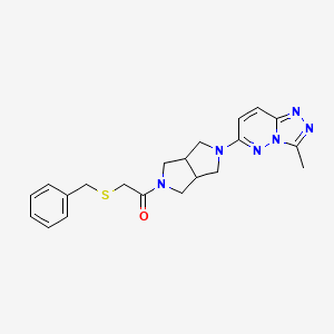 molecular formula C21H24N6OS B6461568 2-(benzylsulfanyl)-1-(5-{3-methyl-[1,2,4]triazolo[4,3-b]pyridazin-6-yl}-octahydropyrrolo[3,4-c]pyrrol-2-yl)ethan-1-one CAS No. 2549004-28-4