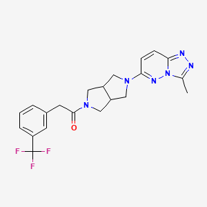 molecular formula C21H21F3N6O B6461659 1-(5-{3-methyl-[1,2,4]triazolo[4,3-b]pyridazin-6-yl}-octahydropyrrolo[3,4-c]pyrrol-2-yl)-2-[3-(trifluoromethyl)phenyl]ethan-1-one CAS No. 2549001-83-2