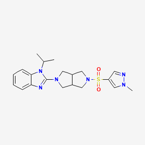 molecular formula C20H26N6O2S B6461719 2-{5-[(1-methyl-1H-pyrazol-4-yl)sulfonyl]-octahydropyrrolo[3,4-c]pyrrol-2-yl}-1-(propan-2-yl)-1H-1,3-benzodiazole CAS No. 2548990-43-6