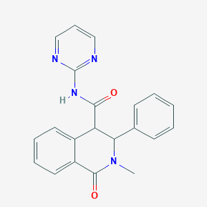 2-methyl-1-oxo-3-phenyl-N-(pyrimidin-2-yl)-1,2,3,4-tetrahydroisoquinoline-4-carboxamide