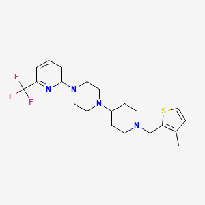 molecular formula C21H27F3N4S B6461751 1-{1-[(3-methylthiophen-2-yl)methyl]piperidin-4-yl}-4-[6-(trifluoromethyl)pyridin-2-yl]piperazine CAS No. 2549051-91-2