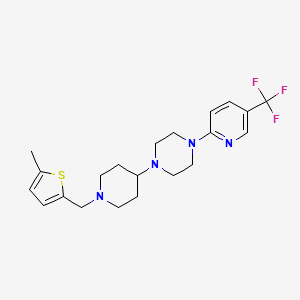 molecular formula C21H27F3N4S B6461757 1-{1-[(5-methylthiophen-2-yl)methyl]piperidin-4-yl}-4-[5-(trifluoromethyl)pyridin-2-yl]piperazine CAS No. 2549018-54-2