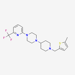 molecular formula C21H27F3N4S B6461763 1-{1-[(5-methylthiophen-2-yl)methyl]piperidin-4-yl}-4-[6-(trifluoromethyl)pyridin-2-yl]piperazine CAS No. 2549003-03-2