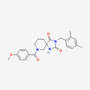molecular formula C24H27N3O4 B6461769 3-[(2,4-dimethylphenyl)methyl]-7-(4-methoxybenzoyl)-1,3,7-triazaspiro[4.5]decane-2,4-dione CAS No. 2548976-45-8