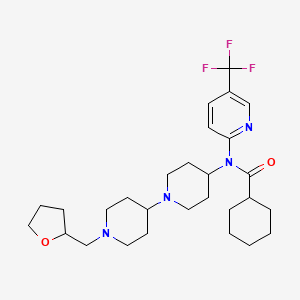 molecular formula C28H41F3N4O2 B6461783 N-{1'-[(oxolan-2-yl)methyl]-[1,4'-bipiperidine]-4-yl}-N-[5-(trifluoromethyl)pyridin-2-yl]cyclohexanecarboxamide CAS No. 2549054-95-5