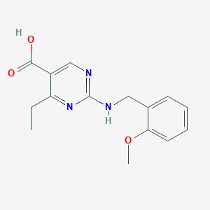 molecular formula C15H17N3O3 B6461790 4-ethyl-2-{[(2-methoxyphenyl)methyl]amino}pyrimidine-5-carboxylic acid CAS No. 2549065-10-1