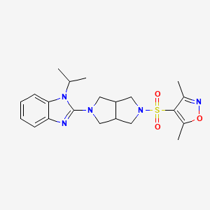 molecular formula C21H27N5O3S B6461804 2-{5-[(3,5-dimethyl-1,2-oxazol-4-yl)sulfonyl]-octahydropyrrolo[3,4-c]pyrrol-2-yl}-1-(propan-2-yl)-1H-1,3-benzodiazole CAS No. 2548975-54-6