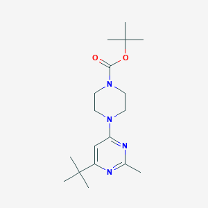 molecular formula C18H30N4O2 B6461819 tert-butyl 4-(6-tert-butyl-2-methylpyrimidin-4-yl)piperazine-1-carboxylate CAS No. 2549003-27-0