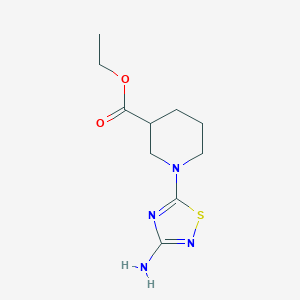 molecular formula C10H16N4O2S B6461833 ethyl 1-(3-amino-1,2,4-thiadiazol-5-yl)piperidine-3-carboxylate CAS No. 2549024-15-7