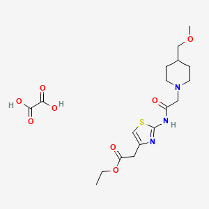 molecular formula C18H27N3O8S B6461850 ethyl 2-(2-{2-[4-(methoxymethyl)piperidin-1-yl]acetamido}-1,3-thiazol-4-yl)acetate; oxalic acid CAS No. 2549021-00-1